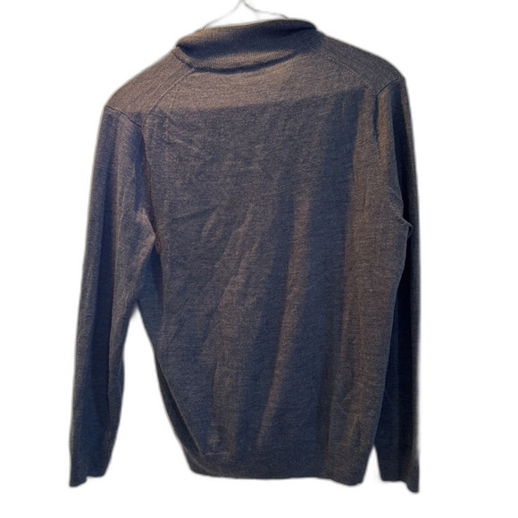 JOS A BANK Traveler 100% Merino Wool Sweater Size Large Gray 1/4 Zip - Picture 7 of 7